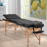 Masa de masaj pliabila, 3 zone, cadru lemn, spuma 5cm, inaltime 55-76cm, piele