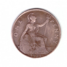 Moneda Marea Britanie 1 penny 1921, stare buna, curata