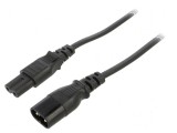 Cablu IEC C7 mamă - IEC C8 tată 5m 2x0,75mm&sup2; PVC negru 2,5A
