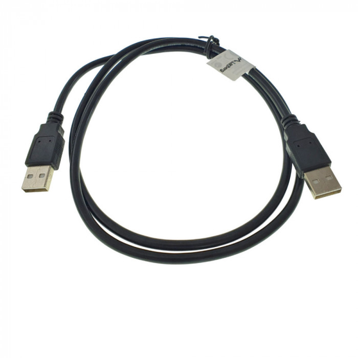 Cablu USB 2.0 tata la USB2.0 tata, Lanberg 42772, lungime 100 cm, negru