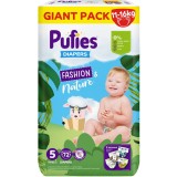 Scutece Pufies Fashion&amp;amp;Nature, Marimea 5 Junior, 11-16 kg, 72 buc, Giant Pack