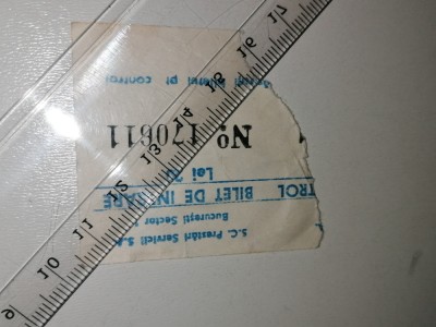 BILET DE INTRARE VECHI foto