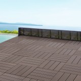 Pardoseala pentru terasa ACWP-6401 maro inchis WPC aprox. 1m&sup2; [en.casa] HausGarden Leisure