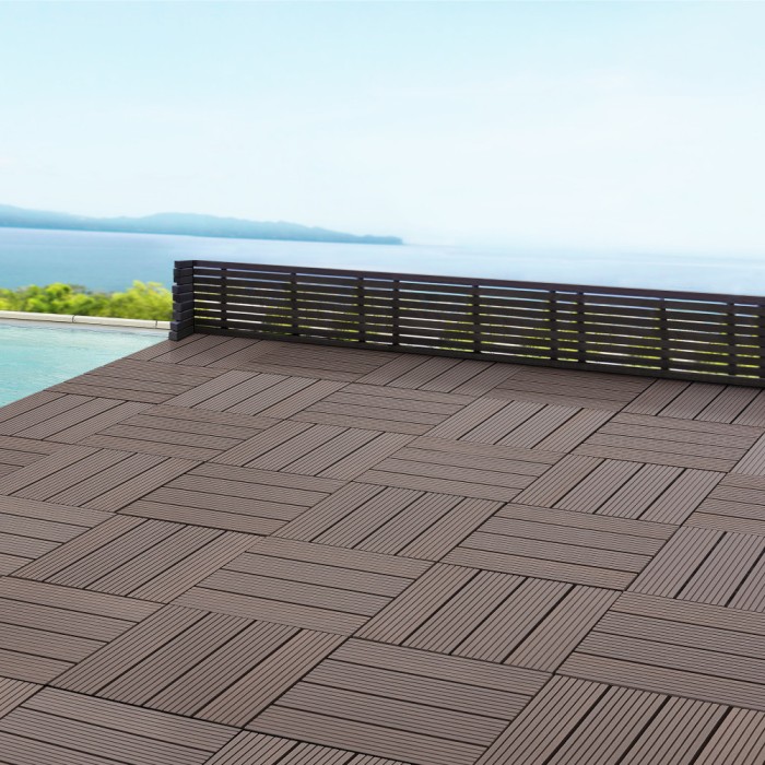 Pardoseala pentru terasa ACWP-6401 maro inchis WPC aprox. 1m&sup2; [en.casa] HausGarden Leisure