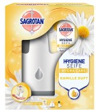 Dozator automat de sapun fara atingere, Sagrotan, Plastic, floare de lotus/ulei de musetel, Alb