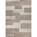 Traversa Festonata Surfilata, Model Fashion 32002-120, Inaltime Fir 12 mm, Latime 0.6m, Marime 60 x 200 cm, Crem, Maro, Antialergic, Polipropilena, Li