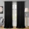Draperie din catifea cu rejansa transparenta cu ate pentru galerie, Madison, 200x250 cm, densitate 700 g/ml, Negru, 1 buc