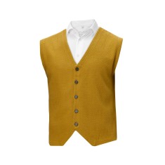 Vestă tricotată bărbătească slim, galbenă V033