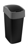 Cumpara ieftin Curver PACIFIC FLIP BIN 45L, 37,6x29,4x65,3 cm, negru/gri, pentru deșeuri