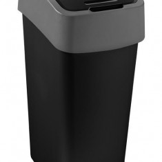 Curver PACIFIC FLIP BIN 45L, 37,6x29,4x65,3 cm, negru/gri, pentru deșeuri