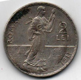Monedă 2 lei, ARGINT (10 grame) Romania, 1911