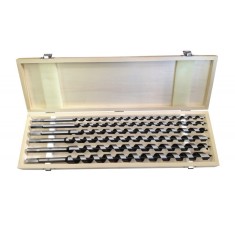 EXTOL PREMIUM set burghie lemn 6 buc, 10-12-14-16-18-20?460mm, cu varf in?urubat, prindere hexagonala; in cutie de lemn foto