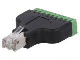 Adaptor RJ45 Ecranat 8 PIN pentru Regletă de Conexiuni, Logilink