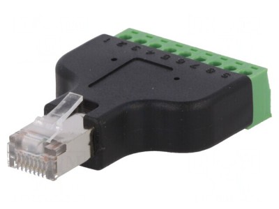 Adaptor RJ45 Ecranat 8 PIN pentru Regletă de Conexiuni foto