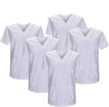 Set 5 bluze medicale MISEMIYA, cu maneca scurta, unisex, alb, L - OUTLET