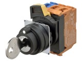Comutator rotativ cu cheie OMRON 22mm, 3 poziții, 3 NC + 2 NO