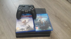 PS4 Slim, 500GB, 2 Manete, 2 Jocuri foto