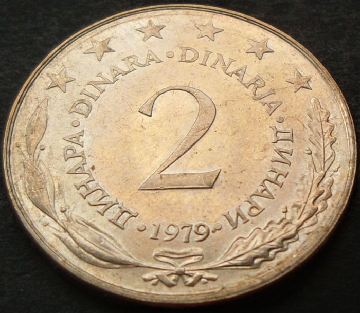 Moneda 2 DINARI / DINARA - RSF YUGOSLAVIA, anul 1979 *cod 1525 A