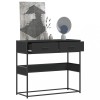 VidaXL Măsuță consolă, negru, 90x35x80 cm, lemn prelucrat