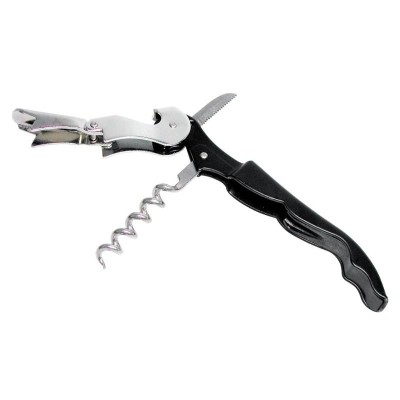 Tirbuson multifunctional, cutit, desfacator sticle, plastic, negru foto