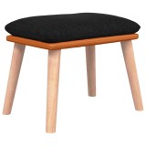Cumpara ieftin Taburet, negru, 45x29,5x35 cm, textil &amp; piele ecologica