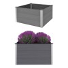 Gossi strat inaltat de gradina, gri, 100 x 100 x 54 cm, wpc