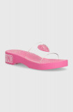 Cumpara ieftin Love Moschino papuci femei, culoarea roz, cu platforma, JA28344G0II5260A
