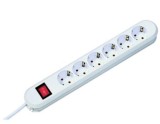 PRELUNGITOR Bachmann, Schuko x 6, conectare prin Schuko (T), cablu 5 m, fara protectie, alb, &quot;381.252KR&quot; (timbru verde 0.18 lei)