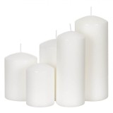 Set Lumanari Parafina, 5 Buc, Culoare Alb, Timp Ardere Pana La 50 Ore, Oem