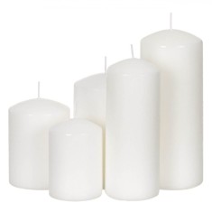 Set Lumanari Parafina, 5 Buc, Culoare Alb, Timp Ardere Pana La 50 Ore