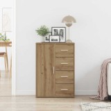 vidaXL Bufet cu sertar stejar artizanal 60 x 31 x 84 cm Lemn compozit