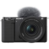 Aparat foto Mirrorless Sony Alpha ZV-E10, 24.2MP, 4K, Negru + Obiectiv 16-50mm mk2