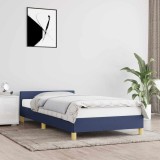 Cumpara ieftin Cadru de pat cu tăblie fără saltea, albastru, 100x200cm, textil