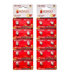 Set 20 Baterii Ultra Alkaline Ag3, LR41, LR736, Rovolt