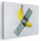 Tablou banana lipita cu banda adeziva pe perete, galben 1382 Tablou canvas pe panza CU RAMA 60x90 cm