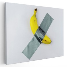 Tablou banana lipita cu banda adeziva pe perete, galben 1382 Tablou canvas pe panza CU RAMA 20x30 cm