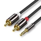 CABLU audio Ugreen, &quot;AV116&quot; stereo 3.5 mm jack (T) la 2 x RCA (T), 2m, conectori auriti, negru &quot;10584&quot; (timbru verde 0.18 lei) - 6957303815845