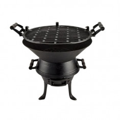 Gratar gradina cu carbuni, grill rotund, fonta, 35 cm, Perfect Home GartenVIP DiyLine