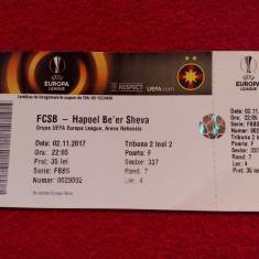 Bilet meci fotbal FCSB - HAPOEL BE`ER SHEVA (Europa League 02.11.2017)