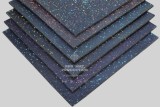 Dale din cauciuc, tartan, patrate, plane, Negru cu granule colorate, 1m x 1m