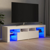 VidaXL Comodă TV cu lumini LED, negru extralucios, 140x36,5x40 cm