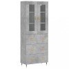 Dulap inalt, gri beton, 69,5x34x180, lemn compozit