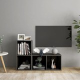 Dulapuri TV 2 buc gri extralucios 72x35x36,5 cm lemn prelucrat