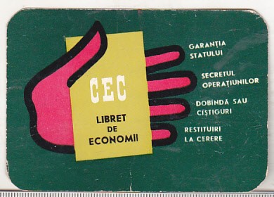 bnk cld Calendar de buzunar 1967 - CEC foto