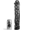 Dildo Anal Gigant All Black 32cm, Fisting Realist, TPR Negru Fara Ftalați, Texturat, Sex Shop