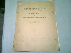 BANCA NATIONALA A ROMANIEI SI PRELUNGIREA PRIVILEGIULUI - GH. M. LEONTE foto