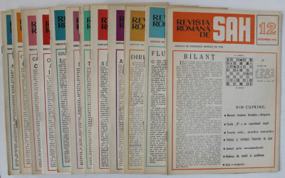 REVISTA ROMANA DE SAH , ORGAN AL FEDERATIEI ROMANE DE SAH , SET DE 12 NUMERE SUCCESIVE , IANUARIE - DECEMBRIE , 1976 foto