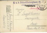 CP1712N Feldpostkarte cu ștampila K u K Feldartilleriegiment Nr 110, 1918, Feldpost 529, circulat de pe frontul italian la Arad