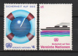 TIMBRE 141 e, ONU, VIENA, 1983, SIGURANTA PE MARE, VAPOR, COLAC DE SALVARE., Organizatii internationale, Nestampilat