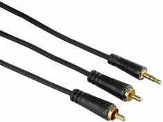 Cablu audio Hama Jack 3.5 mm - 2x RCA 10m Black foto